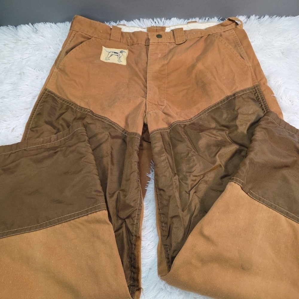 Vintage Double Knee Brush Pants 38x30 1980's Bird Dog Logo